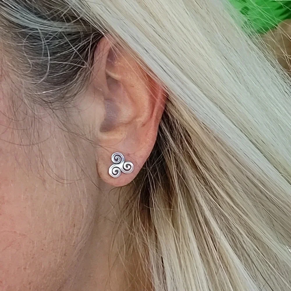 🔥LAST PAIR🔥 Celtic Triskele Stud Earrings, choice of color